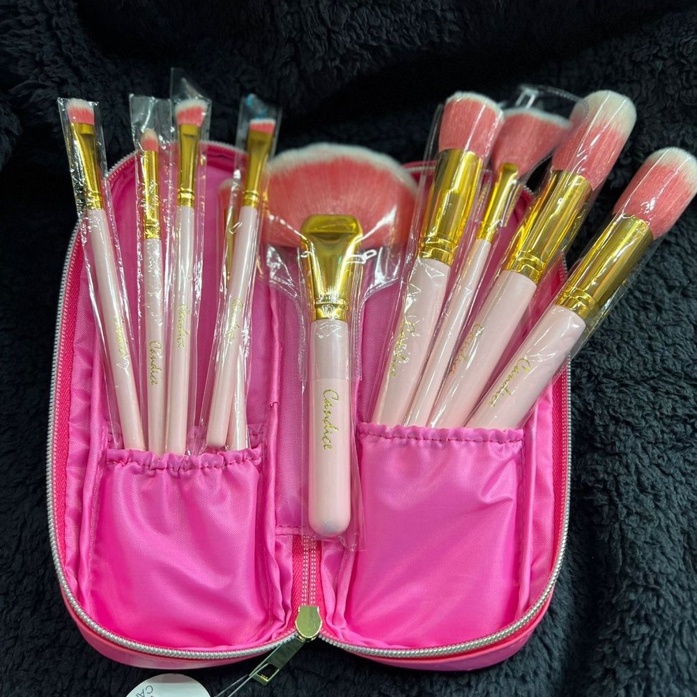 Candice Cosmetics makeup brush set of 9 with case.